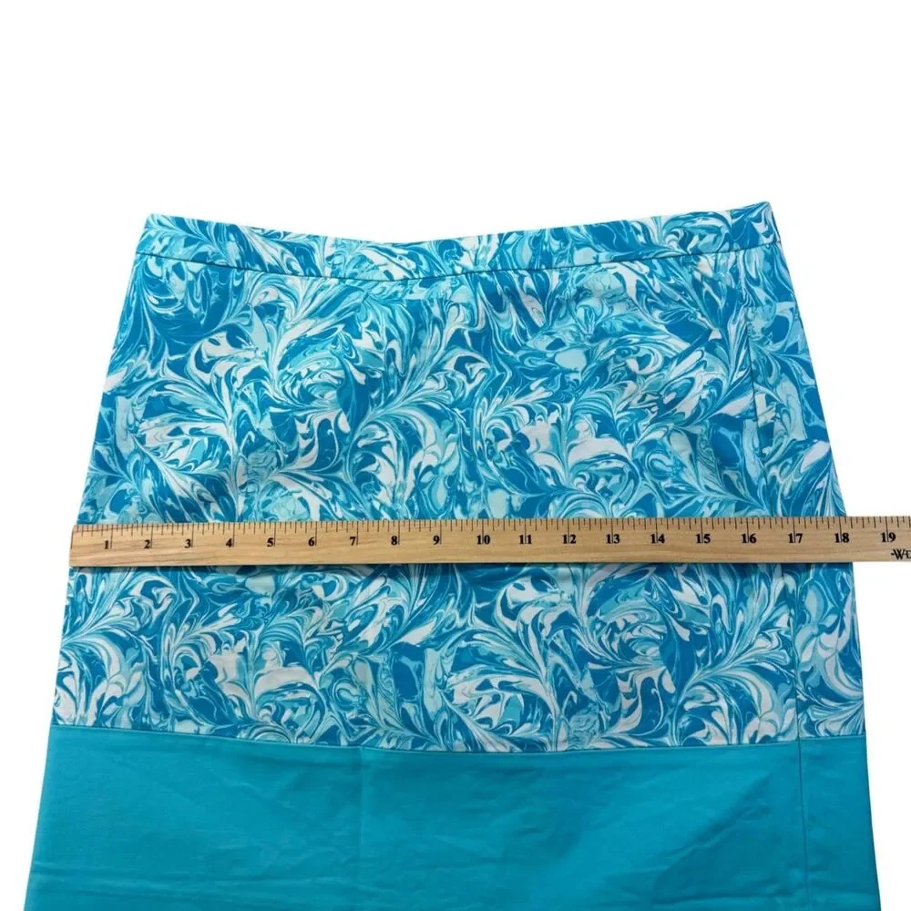 Michael Kors Skirt Women's 6 Blue Mini LOT of 2 Cotton Blend Back Zip Lined Cute
